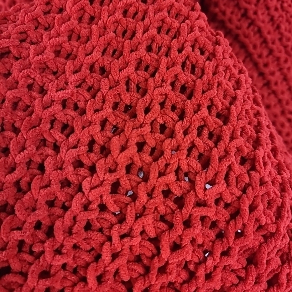 Jodifl Women's Red Boho Chunky Soft Seasonal Shift Long Sleeve V-neck Sweater 1X - Picture 5 of 7